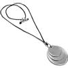 Vestopazzo Collana Ciondolo Tre Tondi in Alluminio100% riciclato e Filo Nero Regolabile