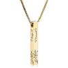 INBLUE Collana con Barra Personalizzata, Pendente Rettangolare in Acciaio Inossidabile con Incisione Personalizzata Placcato Oro 18 Carati, Regalo di Fascino per Damigelle d'Onore (Stile 2 & Oro)