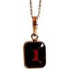 LKBEADS ciondolo rosso sfaccettato rettangolare in granato naturale da 11x9 mm, collana quadrata in argento sterling 925 con catena a maglie da 18 pollici, energia, passione, protezione, chakra della