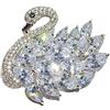 SHANJIA Spilla del cigno, spilla, spilla del cigno di cristallo, spilla delicata delle donne, spilla del metallo del diamante di cristallo per la decorazione delle donne