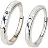 Homxi Anello Fidanzamento 925 Argento Uomo Donna, Sole e Luna, Anelli Donna Fidanzamento Argento
