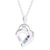 INBLUE Collana con Ciondolo Cuore Personalizzato in Argento Sterling 925 per Donna Collana Incisi 3 Nomi con 3 Pietre di Nascita per Mamma Nonna Figlia Moglie Fidanzata Gioielli Regali