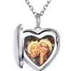 SILVERCUTE Collana Donna Argento 925 con Foto Personalizzata Medaglione Cuore Ciondolo Portafoto Argento Collana con Foto + Incisione Personalizzata Idee Regalo Gioielli Donna
