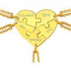Suplight Collana Donna Personalizzata con Nome Collana Cuore Divoso Personalizzata collana donna oro Collana Puzzle 5 pezzi collana amica famiglia personalizzata Regalo Natale San Valentino