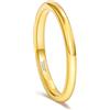 Ayoiow Anello Tungsteno 2 mm Donna, Fedine Fidanzamento Sottile Lucidato Acciaio Al Tungsteno Nessuna Pietra Preziosa, Oro Taglia 17