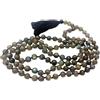 Jaipur Gems Mart Natural AAA Labradorite 108 Mala Collana | Labradorite Mala | 108 Collana con perline di preghiera | Braccialetto Mala annodato a mano | Japa Mala | Perline rotonde da 8 mm | Nappa da meditazione