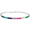 LES FOLIES DI PAOLA GRIECO Bracciale Unisex Tennis Multicolor in Argento 925 rodiato - Collezione Rainbow Les Folies (16)