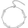 Jeweidea Bracciale con Nome Personalizzati per Donna con Incisione 2-5 Nomi Bracciale in Oro Argento Oro Rosa per Donna Ragazze Mamma Gioielli Regali per Compleanno San Valentino Natale