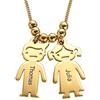 MyNameNecklace MYKA - Collana della Mamma da 1 a 5 Charm Bimbi Incisi Personalizzati in Argento 925 - regalo per mamma o nonna (Oro Vermeil)
