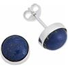 mantraroma orecchini a bottone in argento 925 con pietra blu lapislazzuli, orecchini in vero argento sterling da donna, regalo