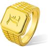 NICEDREAM Anelli con sigillo personalizzati per uomo in argento sterling 925 Anello con iniziali personalizzato con nome inciso Gioielli regalo per il compleanno Anello da mignolo in oro per uomo Papà Padre