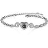lorajewel Braccialetto personalizzato con foto proiettate di coppia Bracciale in argento e oro rosa con amore Festa della mamma Festa del papà Gioielli di Natale (argento-3)
