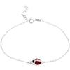 Gioielleria Bucci BRACCIALE COCCINELLA PORTAFORTUNA IN ARGENTO 925 RODIATO IN ORO BIANCO CON ZIRCONI - Argento 925