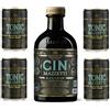 De Antoni Gin London Dry Mazzetti con Box di 4 Toniche Mazzetti (Gin Black Mazzetti)