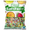 Vidal Golosine. Soft Fruit, Caramello in gomma avvolto, colori giallo, rosso e arancione, Gusto penna, limone, arancio, mela e fragola. Borsa 1 kg