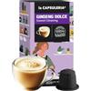 La Capsuleria GINSENG DOLCE (80 Capsule) compatibili con Nespresso, 8 box da 10 capsule, Caffè & Ginseng, gusto dolce e avvolgente, energia naturale per ogni momento della giornata, senza glutine (La Capsuleria)