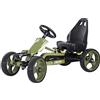 HOMCOM Go Kart a Pedali per Bambini con Freno a Mano e Sedile Regolabile, Kart per Bambini 3-6 Anni con Pedale Antiscivolo e 4 Ruote in EVA, Verde
