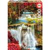 Educa - Puzzle 1000 pezzi Cadute d'acqua nella foresta | Puzzle natura | Misura 48x68 cm | Include colla Fix | Per adulti 14+ (18461)