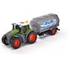 Dickie Toys - Trattore Fendt con ciondolo a forma di latte (26 cm) - Recipiente giocattolo con serbatoio per latte per bambini dai 3 anni in su, veicolo da fattoria con luce e suono, 203734000ONL,