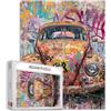 Tucocoo Puzzle da 1000 Pezzi per Adulti - Graffiti Vintage Auto Pittura, Vecchia Auto Street Art - Impegnativo Gioco di Attività Familiare Colorato Fai da Te Decorazione