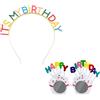 ZGDEIWGF IT'S MY BIRTHDAY: Fascia di compleanno colorata con gocce di olio e tiara di compleanno