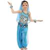 Generic Costume da danza per bambini, top e pantaloni, 2 pezzi, costume da ventre indiano, per spettacoli, gonna con paillettes, costumi arabi di Bollywood, spettacoli di danza indiana, per Halloween e