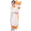 Kekeso Lungo Shiba Inu Peluche, Morbido Cuscino Corpo Cane Corgi da Abbracciare per Bambini, Compleanno, San Valentino, Natale (Giallo, 70cm)