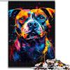 WGLINGX Puzzle da 1000 pezzi raffigurante il cane Staffordshire Bull Terrier, gioco interattivo per famiglie, ideale per adolescenti, regalo rompicapo (dimensioni 26x38cm)