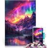 AITEXI puzzle 1000 pezzi per adulti Montagne dell'aurora boreale Giocattoli di gioco impegnativi con pezzi completamente interconnessi di forma casuale 75x50cm