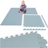 LittleTom 4 Pezzi Tappeto Gioco per Bambini in Piastrelle EVA 50x50 cm - Pavimento Morbido e Antiscivolo per Bimbi - Superficie Puzzle Protettiva Ideale per la Cameretta dei Piccoli e Gioco a Terra