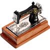 SEWOART Mini Macchina da Cucire in Legno per Casa Accessorio Miniatura Vintagper Decorazione Modello Realistico per Miniature e Piccole Case