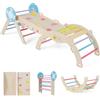 RELAX4LIFE Set da Arrampicata per Bambini, Triangolo di Arrampicata con Scivolo e Arco, Gioco di Incastri in Legno, Gioco Montessori per Bambini 1+ Anni (Marinaio-3 Pezzi | Colorato)