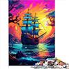 AITEXI Puzzle Giochi educativi Nave Pirata Colorata Puzzle da 1000 Pezzi per Adulti Puzzle in Legno per Adulti Puzzle da 1000 Pezzi Giochi Educativi Antistress （50x75 cm）