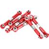 Qcwwy Accessori per Modellini di Auto Rc Car Linkage Pull Rod Auto Telecomandata per 1/18 Rc Car Metal Rc Car Pull Rod (Rosso)