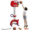 AIYAPLAY Canestro Basket per Bambini 5 in 1 con Altezza Regolabile, Porta da Calcio e Golf, Gioco per Bambini da 3-6 Anni, Rosso