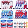 LSJDEER Il set di 36 bomboniere per feste di hockey include 12 sacchetti con coulisse, 12 braccialetti in silicone, 12 portachiavi motivazionali per hockey su ghiaccio, sport, feste, regali di