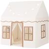 COSTWAY Tenda da Gioco per Bambini con Luci a Stella, Tappetino in Velluto Lavabile e Antiscivolo, Finestre e Tende a Rete, Ideale per Interni ed Esterni per Bambini 3 Anni + (Giallo)