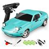 TENIREALX LDRC 1804 RC Drift Car con giroscopio luci LED, scala 1/18 Mini MX-5 RWD 2.4GHz controllo proporzionale completo auto sportiva da corsa o hobbisti adulti - Versione RTR/3 batteria