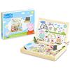 Peppa Pig Giochi Per Bambini, Lavagna Magnetica Con Puzzle, Pennarelli E Gessetti, Giocattolo di Legno Magnetico Per Interno Esterno, Giocattoli Educativi Bambino 3 Anni, Regali Bambini Tre Anni In Su