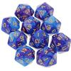 Colcolo 10 Pezzi Dadi a 20 Facce D20 Dadi Poliedrici per da Sotterranei E Draghi, Blu Viola