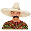 FIESTAS GUIRCA Sombrero mexicain en paille avec pompons blancs 60 cm