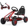 SOARS Go Kart a Pedali per Bambini, Macchina per Bambini con Sedili Regolabili in 2 Posizioni e 4 Ruote Antisdrucciolo, Carico 30 kg, per 3 Anni + (Rosso, 92 x 50 x 53 cm)