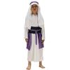 Generico Costume San Giuseppe Bambino Vestito Pastorello per Presepe Vivente Abito Tradizionale per Natale e Recite Set Costume da Pastore Medievale per Bambini Gilet Cintura Copricapo e Tunica (A05-White, S)