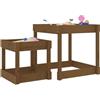 Generico Tavoli Sabbiere 2 pz Marrone Ambra in Legno Massello di Pino,Giochi e giocattoli,Attrezzatura gioco per esterni-825054