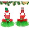 ccuzs Vestito Natale Bambine | Costume Natalizio con Cappello e | Abito Sleeveless in Tulle | Costume Festivo per Feste Fotografie Invernali