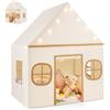 HOMASIS Tenda per Bambini da Interno, Casetta da Gioco per Bambini con Luci Stellate e Tappetino Imbottito e 4 Finestre, Tenda Principessa per Ragazzi e Ragazze dai 3+ Anni (Marrone)