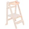 Mamatoyz 08FNAT Fold Legno Torre Montessoriana di Apprendimento Pieghevole Multiuso Learning Tower in Legno Naturale di Betulla con 2 Altezze Regolabili