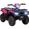 HOMCOM Quad elettrico Bambino 12 V, Auto elettrica Bambini, Doppio Motore, Velocità 2-4 km/h, Fari e Musica, Anteriore e Posteriore, Batteria Auto per 3-5 anni, Rosa