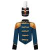 Lejafay Costume Da Majorette Con Tamburo Per Bambine Giacca In Velluto Da Uniforme Con Nappe E Cappello Costume Guardia Reale Di Lusso Direttore Del Circo Blu scuro 11-12 anni