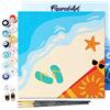 Figured'Art Mini Dipingere con i Numeri 20x20cm con Telaio - Paint by Numbers In spiaggia, Passatempo per Adulti, Kit Completo, Hobby Creativi - Quadri fai da te Tela Già Incorniciata